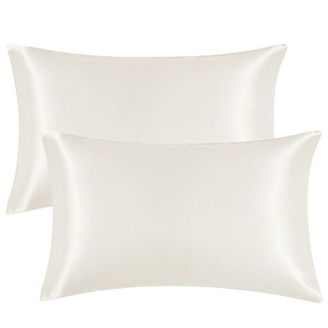 PRICES MAY VARY. Using Premium Materials: Our satin pillowcases are made of top-quality materials including 100% polyester satin and silky fabric. Unlike pillowcases of other materials, satin pillowcases have better elasticity and a more beautiful appearance. They are good for hair and skin and you can directly feel its comfort and softness by touching the satin pillowcase. Hair Care Secret: Our satin pillow cases can not only smooth your hair, but also can prevent your hair from becoming tangle Cream Pillow, Silk Pillowcase Hair, Silk Pillowcases, Satin Pillow, Soft Pillow, Satin Pillowcase, Birthday Wishlist, Silk Pillow, Silk Pillowcase