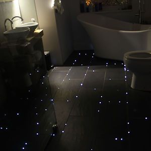 Fiber Optic Starry Night Sky Bathroom Floor Fiber Optic Lighting Ideas, Starlight Ceiling Bathroom, Night Bathroom, Led Floor Lighting, Floor Lighting Ideas, Sky Lights In Bathroom, Led Floor, Floor Lighting, Led Night Sky Ceiling