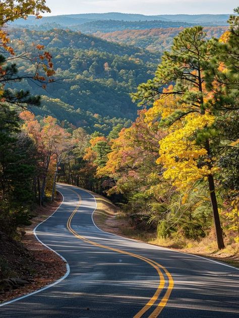 Taliamena scenic drive from Oklahoma and Arkansas Oklahoma Mountains, Eureka Springs Arkansas, Arkansas Travel, Mountains Aesthetic, Eureka Springs, Scenic Drive, Arkansas, Travel Posters, Oklahoma