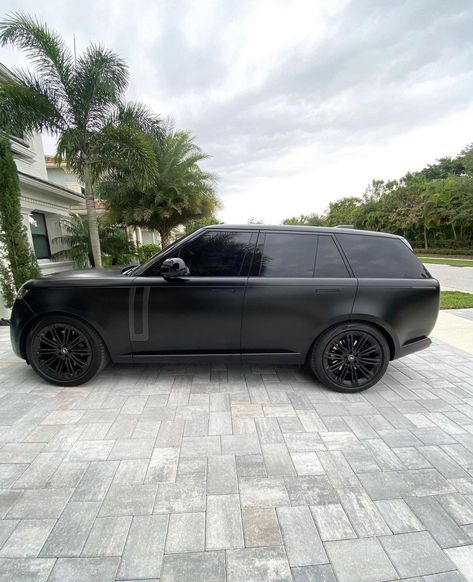 Matte Range Rover Sport, Matte Range Rover, Matte Black Range Rover, Black Land Rover, Range Rover Sport V8, Blacked Out Cars, Range Rover Sv, Range Rover Black, Range Rover Car