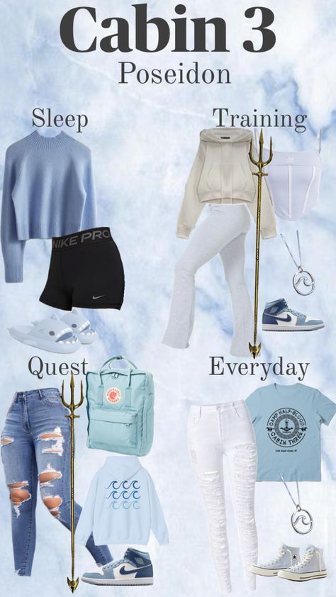 #cabin3 #posiedon #outfit #percyjackson Poseidon Percy Jackson, Poseidon Aesthetic, Cabin Outfit, Percy Jackson Cabins, Percy Jackson Outfits, Daughter Of Poseidon, Fandom Fashion, Fandom Outfits, Dress Design Sketches