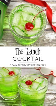 The Grinch Cocktail, Weihnachtlicher Cocktail, Grinch Cocktail, Christmas Drinks Alcohol Recipes, Christmas Drinks Alcohol, Christmas Cocktail, Boozy Drinks, Festive Drinks, Winter Drinks