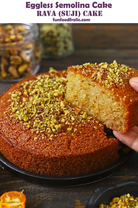 Rava Cake Recipe, Rava Cake, Semolina Cake Recipe, Semolina Cake, Eggless Cake Recipe, Eggless Desserts, Eggless Recipes, Healthy Cake Recipes, Eggless Baking