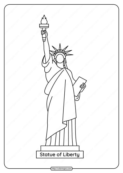 Statue Of Liberty Simple Drawing, How To Draw The Statue Of Liberty, New York Statue Of Liberty Drawing, Statue Of Liberty Coloring Page, State Of Liberty Drawing, Statue Of Liberty Drawing Easy, Nyc Drawing Simple, Lady Liberty Drawing, New York Dibujo