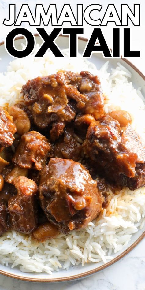 Easy Jamaican Oxtail Recipe - Sims Home Kitchen Jamaican Dinner Recipes, Crockpot Oxtails, Oxtail Jamaican, Jamaican Dinner, Stuff To Make At Home, Oxtails Recipe, Oxtail Recipes Easy, Chicken And Shrimp Carbonara, Shrimp Carbonara