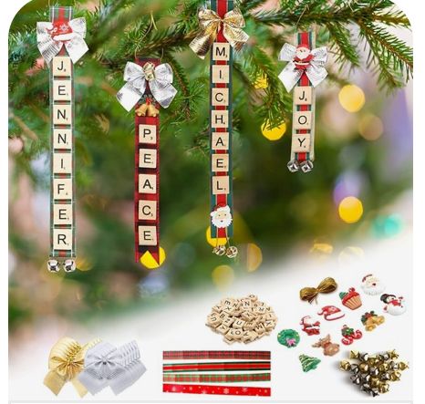 Scrabble Christmas Ornaments, Scrabble Christmas, Scrabble Ornaments, Scrabble Crafts, Christmas Ornaments Tree, Jul Diy, Diy Tree Decor, Amazing Resin, Epoxy Clay