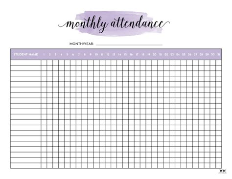 Attendance Sheets - 50 FREE Printables | Printabulls Teacher Attendance Sheet, Student Attendance Sheet Free Printable, Monthly Attendance Sheet Free Printable, Attendance Sheet Template Free Printable, Attendance Printable, Monthly Attendance Sheet, Class Attendance Sheet, Classroom Attendance Chart, Attendance Ideas