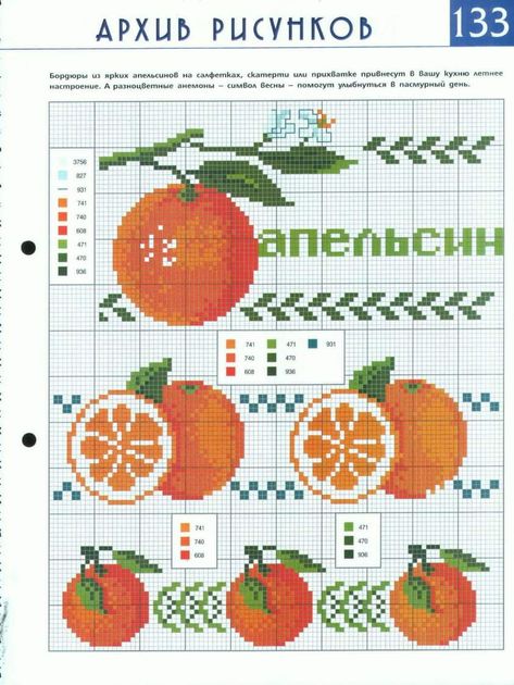 Cross Stitch Borders Corner, Cross Stitch Sunflower, Pumpkin Cross Stitch, Cross Stitch Fruit, Cross Stitch Border Pattern, Fruit Orange, Cross Stitch Kitchen, Nature Cross Stitch, Pola Kristik