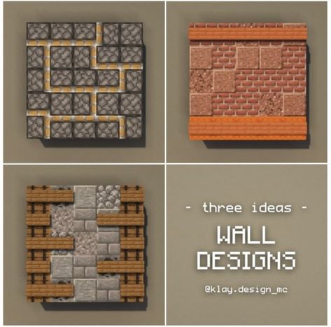 Wall Ideas Minecraft, Minecraft Wall Design, Minecraft Wall Ideas, Design Ideas Minecraft, Minecraft Manor, Minecraft Wall Designs, Minecraft Building Designs, Minecraft Building Guide, Minecraft Create