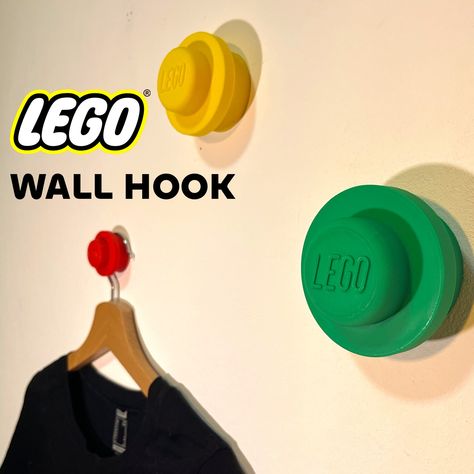 LEGO WALL HANGER SET    There are three version (Small, Medium and Large). Each version has two parts: a base and the hook to be mounted on the wall. I've also included a version that uses less media for faster printing. Supports are required in both versions.    You also need a screw to fix it on the wall.    If you have suggestion write a comment.     Happy printing! Diy Lego Wall, Wall Hangers For Clothes, Lego 3d, Hanger For Clothes, Lego Wall, Lego Club, Lego Lovers, Fun Organization, Clothes Organizer