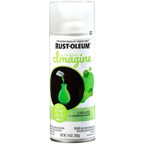 Rust-Oleum 10oz Imagine Glow In The Dark Spray Paint : Target Spray Painting Glass, Luminous Paint, Glowing Effect, Spray Paint Colors, Metallic Spray Paint, Rust Oleum, Glitter Paint, Cool Diy Projects, Spray Painting