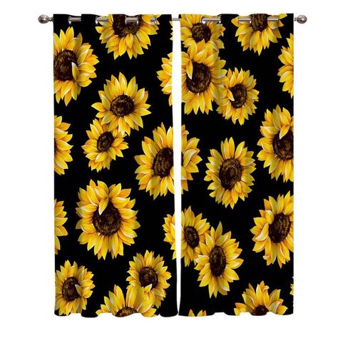 Sunflower Curtains, Panel Drapes, Home Decor Curtains, Vintage Sunflower, Long Drapes, Window Sheers, Design Window, Yellow Curtains, Decor Curtains