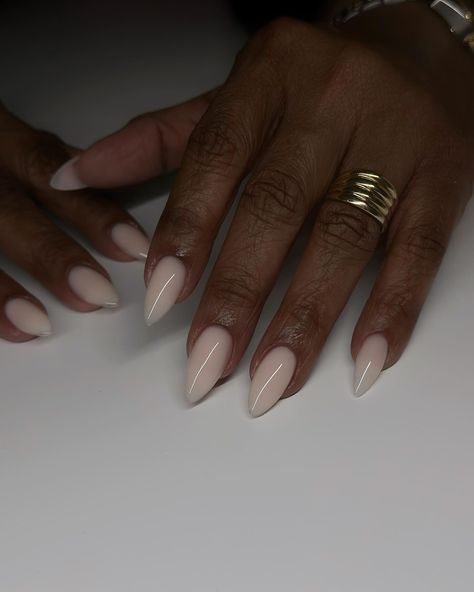 Quiet ❤️ #dovenailsbysharon Classy Lady Nails, Modern French Nails Almond, Milky Almond Nails, December Almond Nails, November Almond Nails, Minimalist Manicure, Drippy Nails, Classy Almond Nails, Cute Nails For Fall