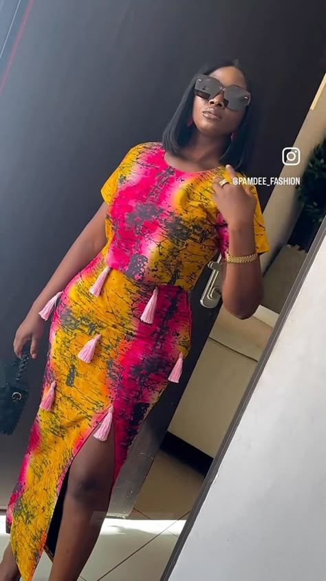 Pamdee_fashion | SOLDOUT ❌ RTW Item MY 206 Price: 900gh/$69 Dress Type : beaded kimono & Pencil dress Size uk 8-22 Beaded bag @chrizzysbeadz All outfits… | Instagram Beaded African Dresses, Pamdee Fashion, New Skirt Design, Ankara Pencil Dress, Bridal Shower Attire, Ankara Dress Designs, Ankara Long Gown, Kimono Gown, African Fabric Dress