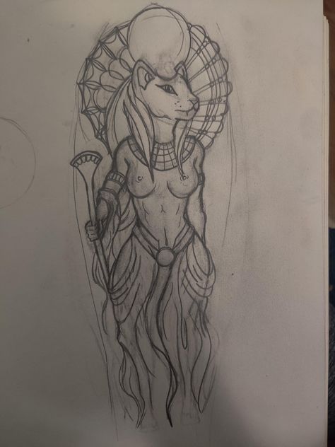 Sekhmet Goddess Drawing, Sekhmet Goddess Tattoo Design, Bast Goddess Tattoo, Sekhmet Tattoo Design, Sekhmet Tattoo Goddesses, Bastet Tattoo Egyptian Goddess, Baset Egyptian Goddess Tattoo, Sekhmet Drawing, Sekhmet Goddess Tattoo