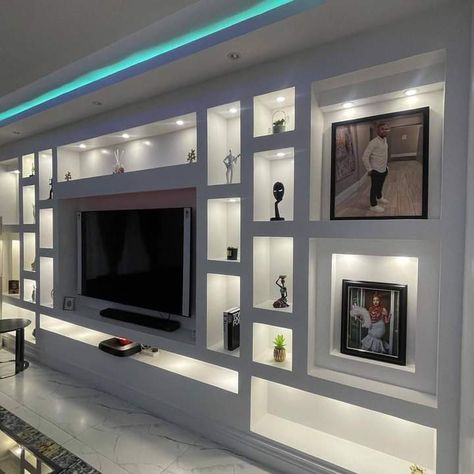 Living Room Tv Furniture, Living Room Tv Cabinet Designs, Tv Console Decor, Tv Stand Living Room, Tv Cabinet Design Modern, Console Decor, Down Ceiling Design, Pvc Ceiling Design, Living Room Wall Units