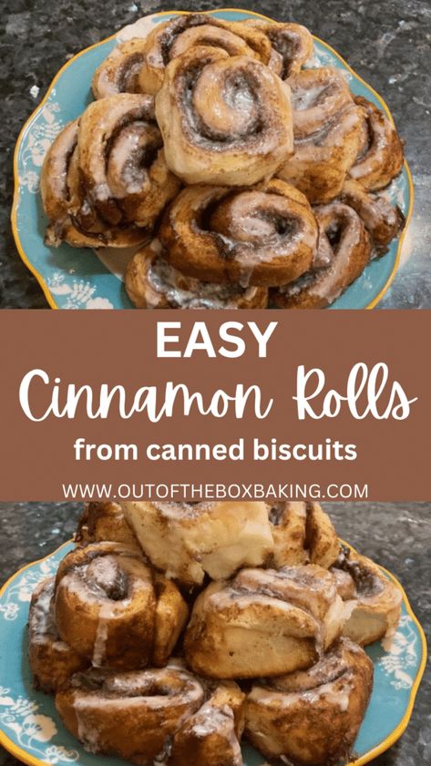 Cinnamon Rolls From Canned Biscuits, No Yeast Dough, Canned Biscuit Donuts, Recipe Using Canned Biscuits, Quick Biscuits, Biscuit Cinnamon Rolls, Cinnamon Streusel Muffins, Make Cinnamon Rolls, Easy Cinnamon Rolls