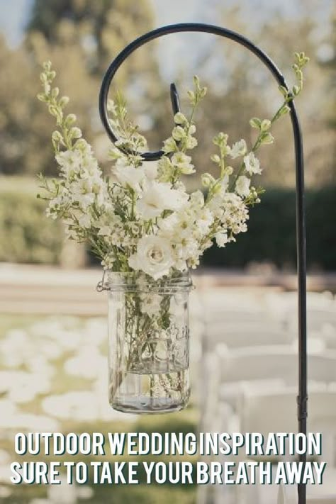 Flowers Hanging, Outdoor Wedding Inspiration, Outdoor Wedding Decorations, Aisle Decor, Shabby Chic Wedding, Outside Wedding, Wedding Aisle, Wedding Plans, Ceremony Decorations