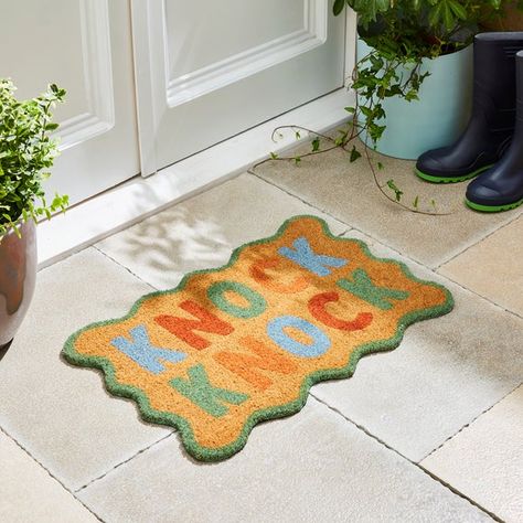 Knock Knock Coir Doormat Apartment Front Doors, Terrace House Exterior, Door Mat Diy, Indoor Mat, Coir Mat, Front Door Mats, Coir Doormat, Door Rugs, Custom Doormat