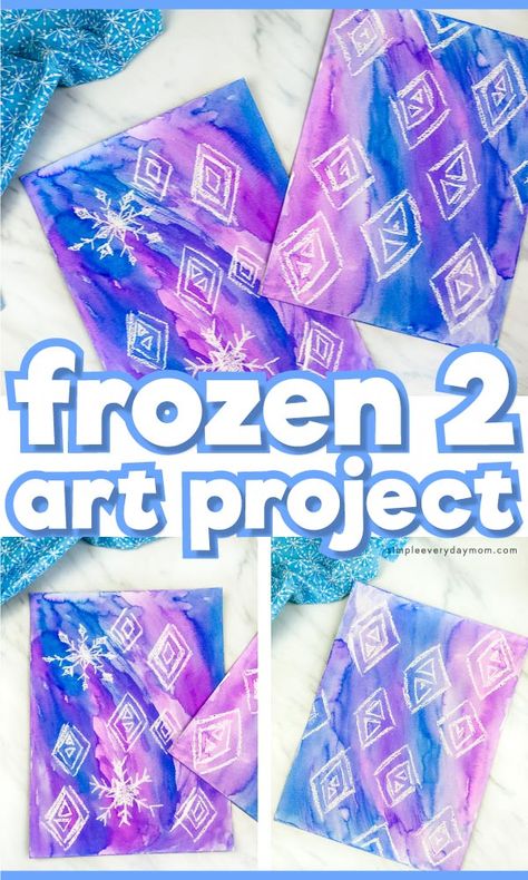 Frozen 2 Art, Snowflake Art Project, Disney Frozen Crafts, Disney Crafts For Kids, Watercolor Resist, Craft For Children, Snowflake Art, Frozen Crafts, Disney Activities