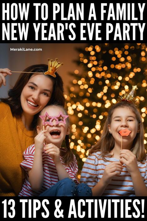 8 Fun and Easy New Years Eve Party Ideas for Families | We all have our own family Christmas traditions, but what about NYE? While the night may look a different once kids enter the picture, there are tons of things you can do to make it special and memorable. Whether you keep it small or invite friends and family, you can go all in with a specific theme and special foods and activities, or you can keep it simple with a family game night. Click for our best tips and ideas to inspire you! Nye Traditions, New Years Eve Party Ideas, Family New Years Eve, New Years Eve Traditions, New Years Traditions, Christmas Games For Kids, New Year Pictures, New Year’s Day, Christmas Traditions Family