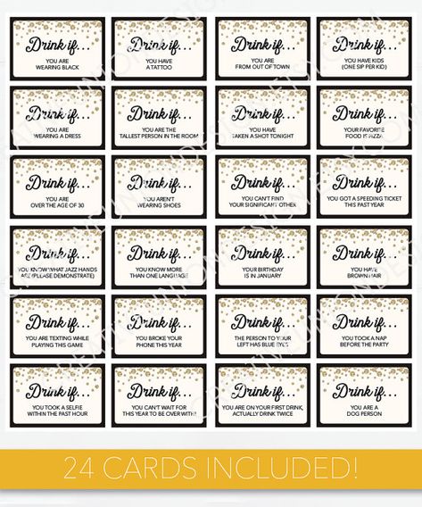 Drink If Game, Bachelorette Party Games Drinking, New Years Eve Games, Eve Game, New Year's Games, Drink If, Drinking Game, Disney Games, Bachelorette Party Games