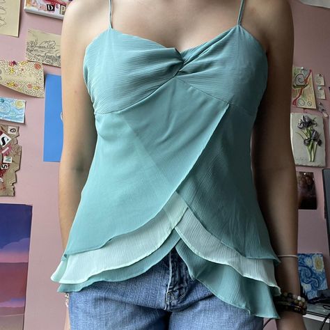 gorgeous layered fairy y2kmermaid flowy top!!🌀🐳🫶🎀... - Depop 2000s Tops, Flowy Top, Flowy Tops, Float, Super Cute, Halloween