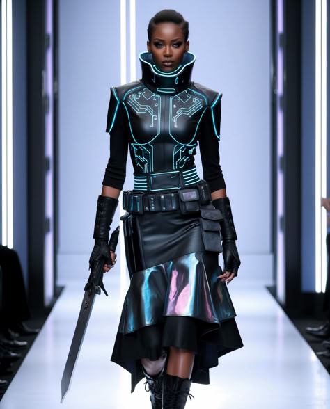 Futuristic Outfits Women, Cyberpunk Warrior, Futuristic Outfits, Army Costume, Techno Outfit, Warrior 3, Futuristic Style, Futuristic Fashion, Hip Hop Outfits