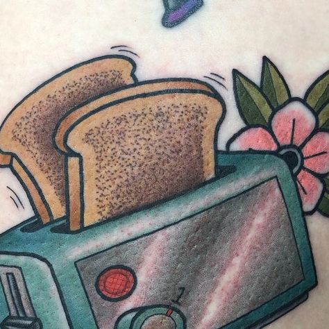 whambamtattoo@gmail.com on Instagram: "I love tattooing @noslenjay as she just has the best ideas!! This time a toaster hahaha thanks as always!! If you like to book in get in touch via DM or send me an email 📩 whambamtattoo@gmail.com!!" Toaster Tattoo, An Email, Best Ideas, Send Me, I Love, Good Things, Tattoos, Instagram