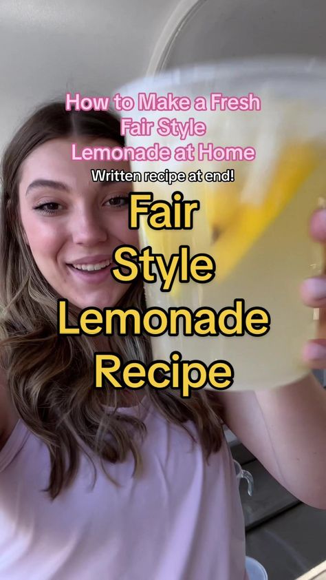 How To Make Fresh Squeezed Lemonade, Flavored Lemonade Recipes With Syrup, Fair Lemonade Recipe, Fair Lemonade, Fresh Lemonade Recipe, Lemonade Flavors, Lemonade Aesthetic, How To Make Lemonade, Flavored Lemonade