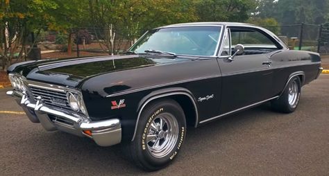 Fully restored, this 1966 Chevy Impala SS has a beautiful classic appearance combined with bold 502 GM crate engine paired with Muncie 4-speed and 12-bolt posi. 1966 Chevy Impala, Chevy Impala Ss, Old Vintage Cars, Auto Retro, Chevy Muscle Cars, Impala Ss, Cars Vintage, Sweet Cars, Super Luxury Cars