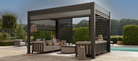 Aluminium Garden Pergolas | Maze Living Louvre Wall, Privacy Blinds, Garden Pergola, Louvered Pergola, Aluminum Pergola, Outdoor Side Tables, Outdoor Mirror, Led Color Changing Lights, Outdoor Heaters