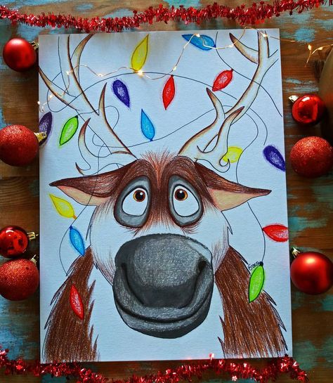 Beautiful Christmas Drawing, Christmas Sketch, Christmas Drawings, Frozen Christmas, Horse Drawings, Halloween Drawings, Movie Themes, Christmas Characters, Christmas Movie