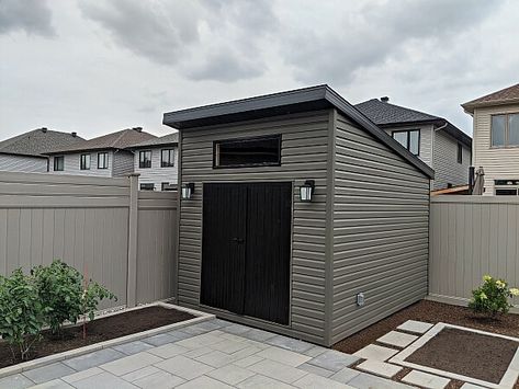 Backyard Shed With Patio, Modern Shed Colors Ideas Paint, Garden Storage Shed Ideas, Modern Sheds Ideas Backyard, Work Shed Ideas Workshop, Outdoor Sheds Ideas Buildings, Storage Sheds Ideas Backyard, Storage Sheds Ideas, Outdoor Shed Ideas