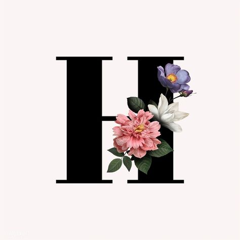 Classic and elegant floral alphabet font letter H vector | free image by rawpixel.com / manotang H Letter Images, H Alphabet, Floral Monogram Letter, H Letter, Floral Font, Alphabet Letters Design, Alphabet Font, Alfabet Letters, Floral Alphabet