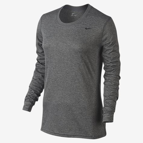 Nike Legend Long-Sleeve Women's Training Shirt Santa Ideas, Training Tops, The Plaza, Nike Womens, Athletic Shirts, Workout Tshirts, Active Women, Fitness Workout, Heather Black