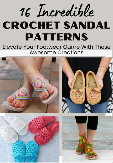 Cute and Comfortable Crochet Sandal Patterns Crochet Flip Flop Pattern, Sandal Crochet, Chic Footwear, Crochet Flip Flops, Best Flip Flops, Pattern Flip Flops, Flip Flops For Women, Sandals Patterns, Crochet Sandals