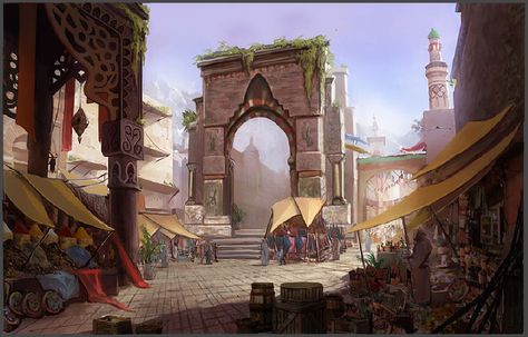 Port Nyanzaru Port Nyanzaru Art, Neverwinter Art, Dnd Environment Art, Port Nyanzaru, Fantasy Capital, Tomb Of Annihilation, Elder Scrolls Lore, Dream Fantasy, Forgotten Realms