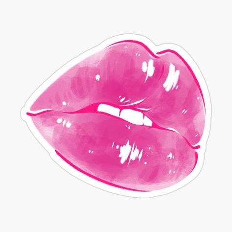 Widgetsmith Wallpapers, Lips Watercolor, Thick Lips, Lip Drawing, Watercolor Books, Pink Watercolor, Aesthetic Stickers, Sticker Collection, Pink Lips