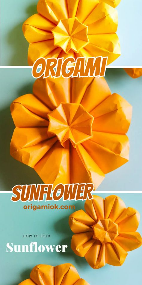 This origami sunflower makes a thoughtful gift for your friends and family, especially those who love flowers and nature. It is designed to be closely like a real sunflower, complete with its radiant and lovely petals and detailed center, which is best for your desk or room decoration Origami Sunflower, Real Sunflower, How To Make Origami, Origami Flowers, Love Flowers, Room Decoration, Thoughtful Gifts, Origami, Sunflower