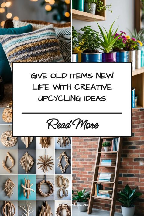 Looking for creative and eco-friendly ways to spruce up your space? Get inspired with these awesome DIY upcycling ideas! Turn old items into new treasures with these fun and innovative projects. Whether you're a seasoned crafter or just starting out, there's something here for everyone. Say goodbye to waste and hello to stylish home decor. Check out these upcycling ideas today and get ready to transform your space in no time! Recycled House Decor, Recycling Decoration Ideas, Easy Upcycling Ideas, Artsy Home Decor, Wooden Crate Furniture, Upcycle Home Decor, Creative Upcycling, Vintage Makeover, Sewing Christmas Gifts