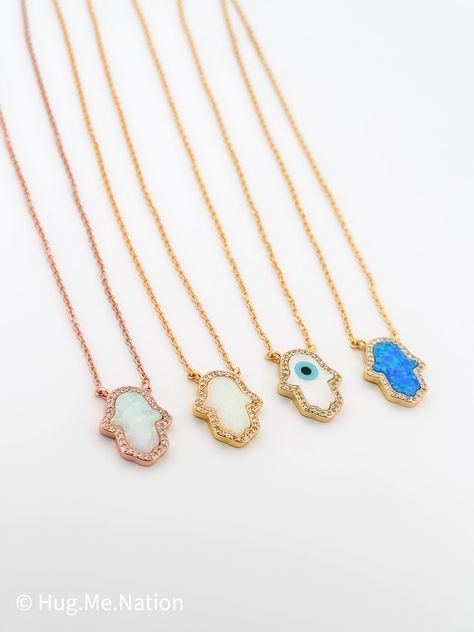 18K Gold Plated Genuine 925 Sterling Silver Opal Hamsa Necklace SPECEFICATIONS ------------------------- - Metal Stamp: 925 Sterling Silver - Chain Type: Link Chain - Pendant Size: 1.2*1.55cm - Charm Size (Hamsa Hand): 0.9*1.2cm - Necklace Length: Max to 18 inches      (40-45cm) - Pendant Size: 1.2*1.55cm  - Grade AAA Cubic Zirconia - Color: Blue Opal Hamsa Hand Pendant, Opal Hamsa Necklace, Hamsa Jewelry, Hamsa Necklace, Synthetic Opal, Hand Of Fatima, 925 Sterling Silver Chain, Hamsa Hand, Opal Necklace