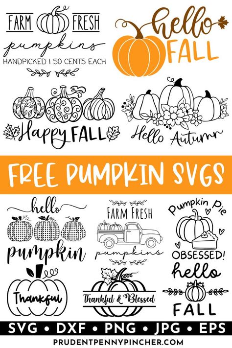 Add an autumn touch to your apparel and home decor with these free pumpkin SVG files. They are perfect for t-shirts, fall wall art, fall wood signs, tumblers, mugs, and much more! Whether you want to make these Fall Cricut projects to sell, as a fall craft for adults, or a DIY gift for a pumpkin lover in your life, there are plenty of free svgs that make cute fall t-shirts and DIY fall decor. These fall SVG files are easy to download and turn into DIY projects. Fall Cricut Projects To Sell, Fall Cricut Projects, Fall Cricut, Fall Fonts, Cricut Heat Transfer Vinyl, Fall Monograms, Fall Crafts For Adults, Freebie Svg, Diy Fall Decor