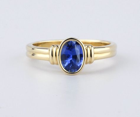 Lady Captain's North-South Blue Sapphire Ring Stone Rings For Men, Stone Ring Design, Mens Ring Designs, Couple Ring Design, Mens Band Rings, Mens Gemstone Rings, Single Stone Ring, Colored Stone Rings, Gold Rings Simple