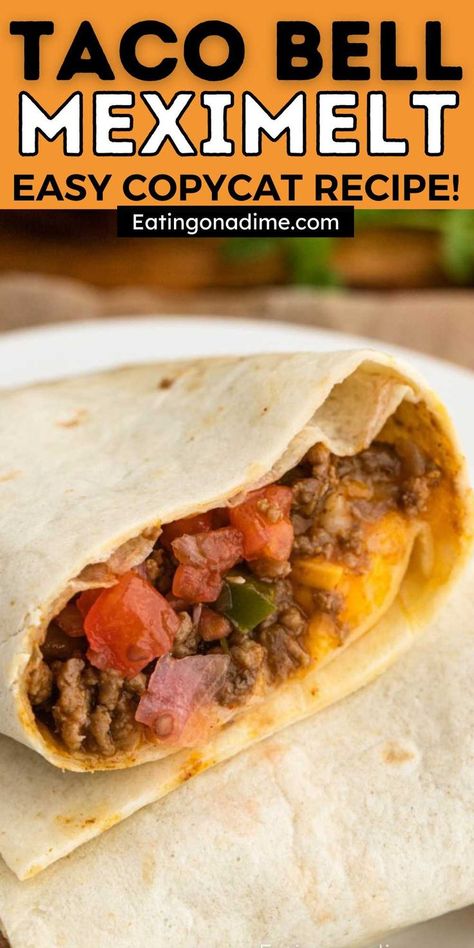 Taco Bell Meximelt Recipe, Taco Bell Meximelt, Best Spanish Rice Recipe, Bean Burritos Recipe, Secret Sauce Recipe, Taco Bell Recipes, Refried Beans Recipe, Weekend Lunch, Cooking Stone