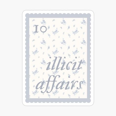 Get my art printed on awesome products. Support me at Redbubble #RBandME: https://www.redbubble.com/i/sticker/illicit-affaris-taylor-swift-folklore-stamp-by-antooarmijo/157943246.EJUG5?asc=u Folklore Stickers, Folklore Era, Taylor Swift Folklore, Journaling Stickers, Taylor Swift Posters, Sticker Ideas, Bullet Journal Writing, Floral Stickers, Quote Stickers