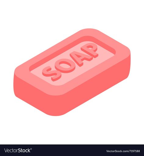 Pink bar of soap 3d isometric icon Royalty Free Vector Image Bar Of Soap Drawing, Soap Drawing, Soap Illustration, Soap Vector, Soap Images, Hygiene Activities, Preschool Pictures, Soap Art, Dog Soap