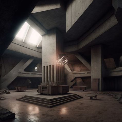 Brutalism Interior, Fallout Concept Art, Sci Fi Architecture, Brutalism Architecture, Brutalist Buildings, Brutalist Architecture, Futuristic Art, Space Architecture, Minecraft Designs