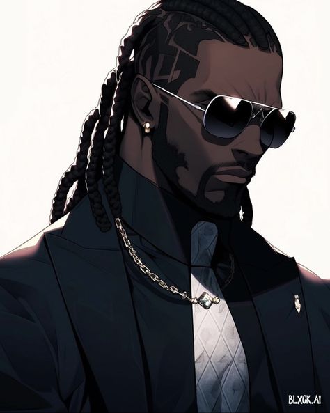 Cyberpunk Men, The Boondocks Cartoon, African Superhero, Male Artworks, Anime Egyptian, Black Vampire, Creature Artwork, Black Cartoon Characters, Cyberpunk City