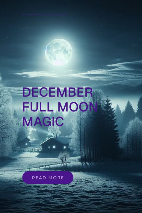 The December Full Moon brings a chance to harness its enchanting energy for your witchcraft practices. Known as the Cold Moon, it's the perfect time for reflection and manifestations. What intentions are you ready to set? Whether you're a beginner or seasoned witch, connect with this cosmic event to cleanse your space, craft meaningful rituals, or simply celebrate the fragility of winter. Gather your favorite crystals, light a candle, and let the magical properties of the December Full Moon inspire you to explore more about witchcraft today! December Full Moon Ritual, December Cold Moon, Full Cold Moon, Solstice Blessings, December Full Moon, Full Moon Magic, Moon Gemini, December Quotes, Cold Moon